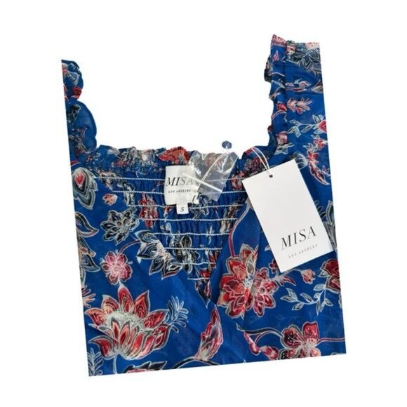 NWT Misa Los Angeles Ancora Floral Tie Crop Top Cotton - Picture 7 of 10